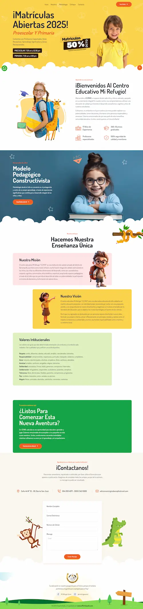 Página web Centro Educativo Mi refugio